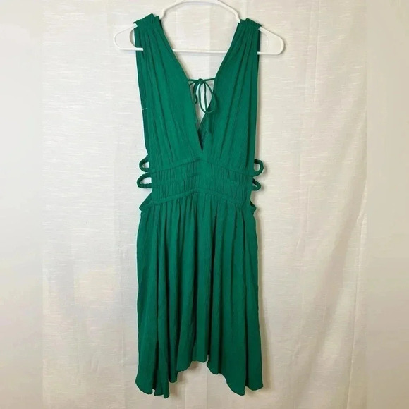 BLUSH Ruched Waist Plunge Mini Dress - Picture 6 of 10